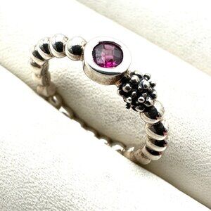 Michael Dawkins Pink Gemstone Ring Band Sterling Silver Size 9 Stack